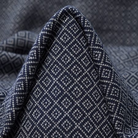 Jersey, Jacquard, Cotton Blend, Snow White&Black Iris