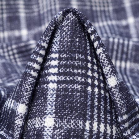 Jersey, Cotton Blend, Printed, Blue Indigo&Lucent White