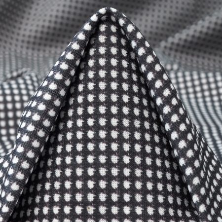 Jersey, Double, Cotton Blend, Asphalt&Snow White