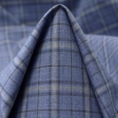 Poplin, Cotton, Check, Rain Washed
