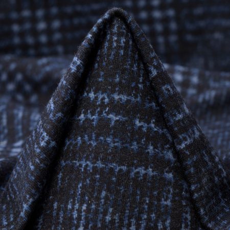 Jersey, Cotton Blend, Printed, Blue Indigo