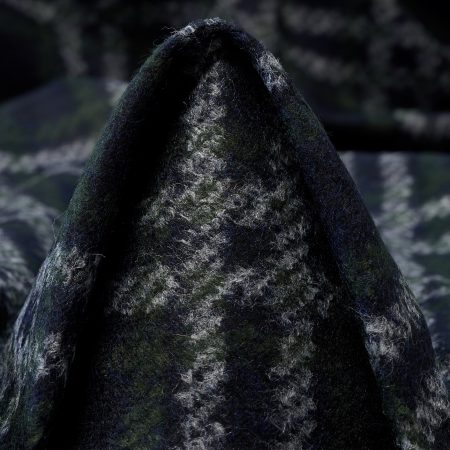 Jersey, Wool Blend, Brushed, Grape Leaf&Parisian Night