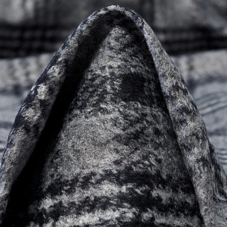 Jersey, Wool Blend, Check, Chiseled Stone&Parisian Night