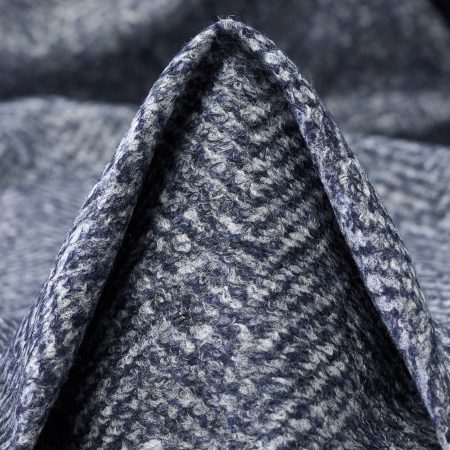 Jersey, Wool Blend, Brushed, Blue Indigo&Brilliant White