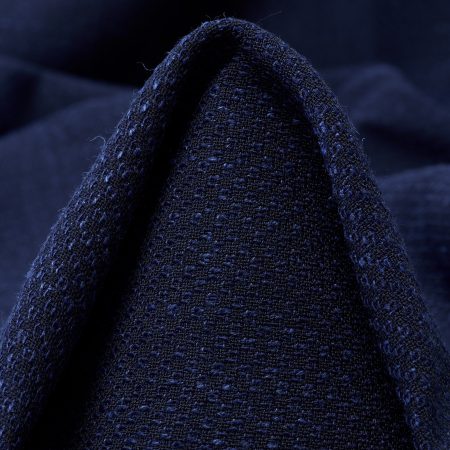 Wool Blend, Linen Blend, Micro Design, Blue Indigo