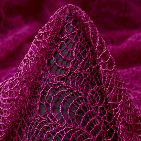 Lace, Ramie Blend, Elastic, Raspberry Rose