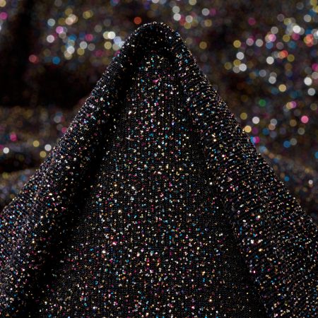 Jersey, Metallic, Shimmering, Raven Black&Fuchsia Pink