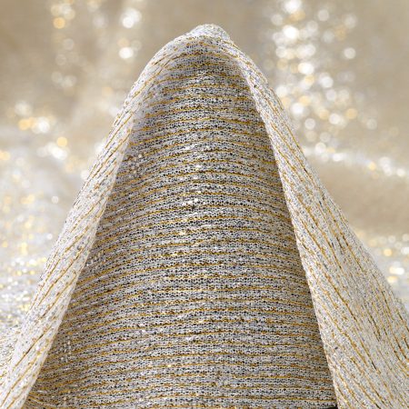 Jersey, Lurex, Shimmering, Nimbus Cloud&Red Gold