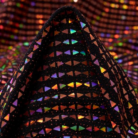 Jersey, Metallic, Shimmering, Raven Black&Gilded Beige