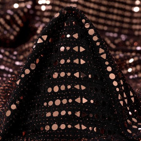 Jersey, Metallic, Shimmering, Raven Black&Gilded Beige