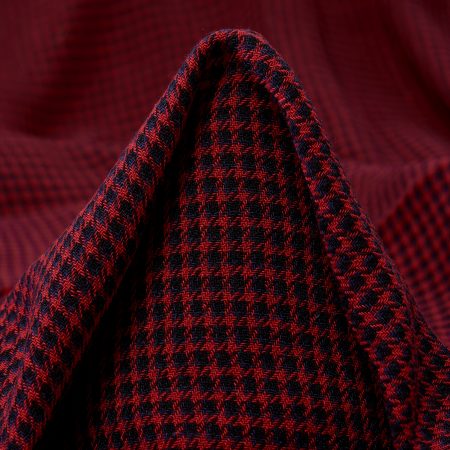Crêpe, Virgin Wool, Micro Design, Tango Red&Vulcan