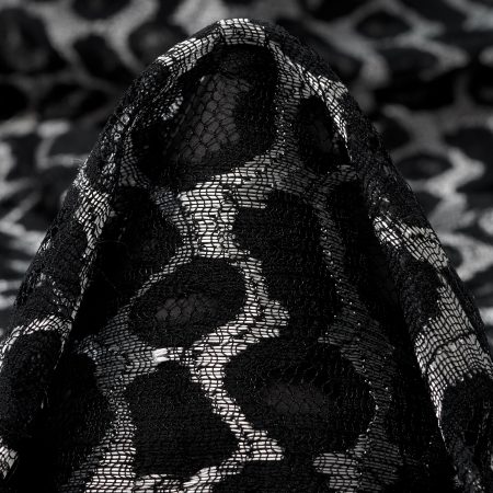 Lace, Lurex, Silver&Raven Black