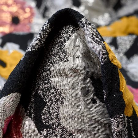 Cloquet, Cotton, Metallic, Silver&Raven Black