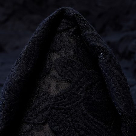 Lace, Cotton, Floral, Raven Black