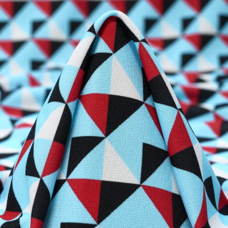 Jersey, Crêpe, Printed, Blue Topaz&Raven Black