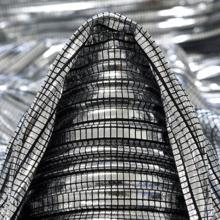 Plissé, Printed, Metallic, Meteorite&Silver