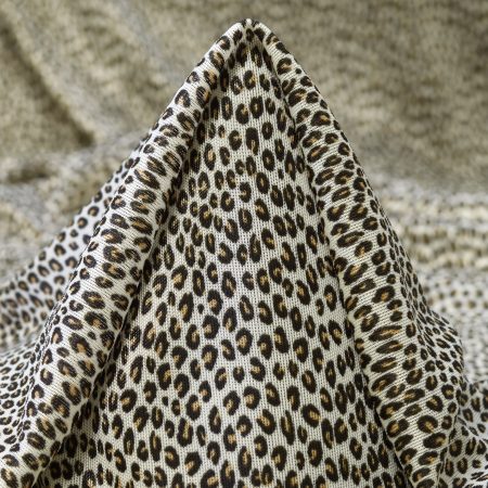 Jersey, Printed, Animal, White Onyx&Seal Brown