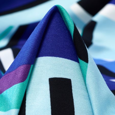 Jersey, Viscose, Elastic, Cornflower Blue&Electric Green