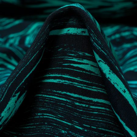 Crêpe, Viscose, Printed, Spectra Green&Vulcan