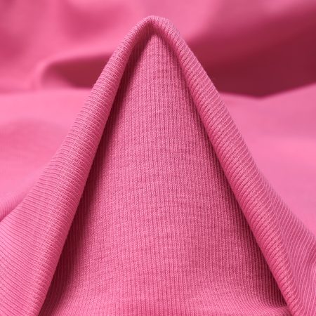Rib Jersey, Cotton, Elastic, Aurora Pink
