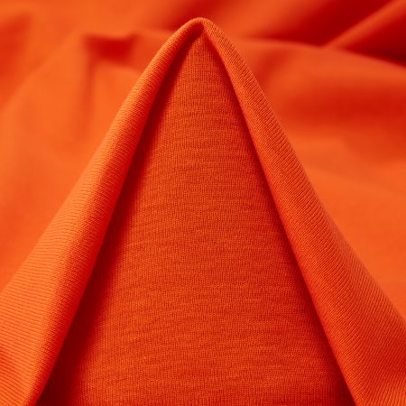 Jersey, Cotton, Elastic, Mandarin Red
