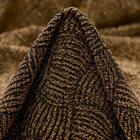 Jersey, Lurex, Geometric Design, Red Gold