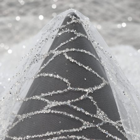 Tulle, Shimmering, Metallic, Brilliant White&Silver