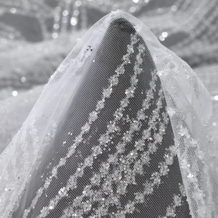 Tulle, Shimmering, Metallic, Brilliant White&Silver