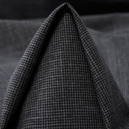 Virgin Wool, Cotton Blend, Micro Design, Black Olive