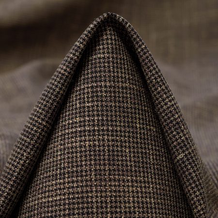 Virgin Wool, Cotton Blend, Micro Design, Hot Fudge