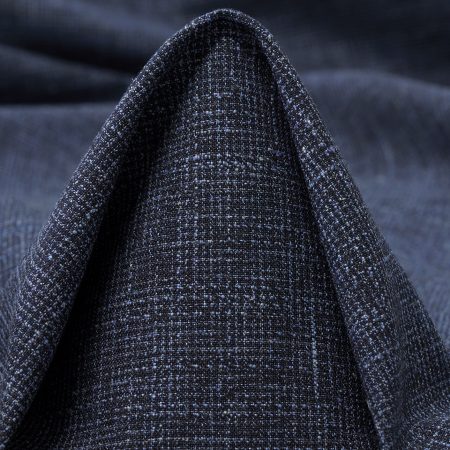 Virgin Wool, Cotton Blend, Micro Design, Nightshadow Blue