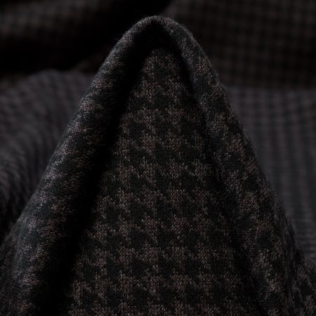 Jersey, Viscose Blend, Houndstooth, Cocoa Brown&Jet Black