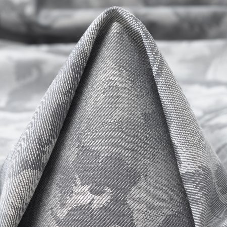 Wool, Viscose Blend, Floral, Chiseled Stone