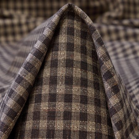 Cool Wool, Linen Blend, Check, Seal Brown