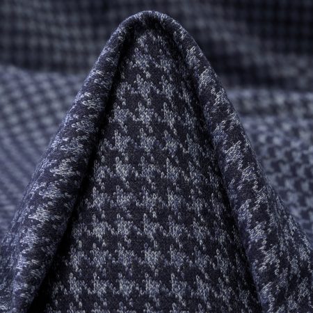 Jersey, Cotton Blend, Houndstooth, Deep Cobalt