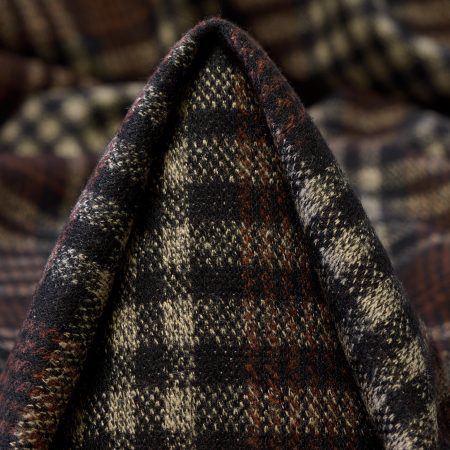 Jersey, Viscose, Check, Black Olive&Bone White