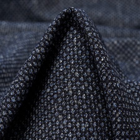 Wool, Linen Blend, Micro Design, Caviar