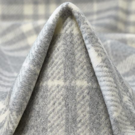 Boiled Wool, Check, Antique White&Sharkskin