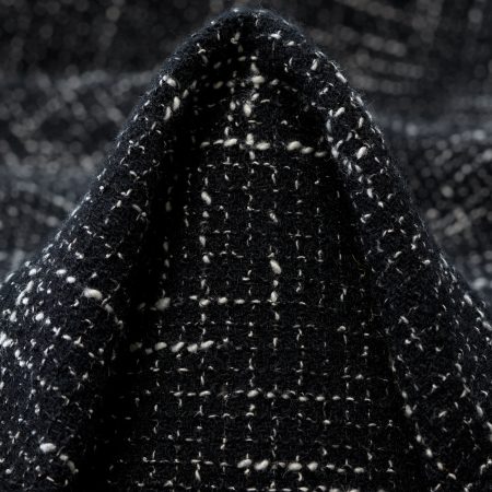 Bouclé, Wool Blend, Melange, Caviar&Lucent White