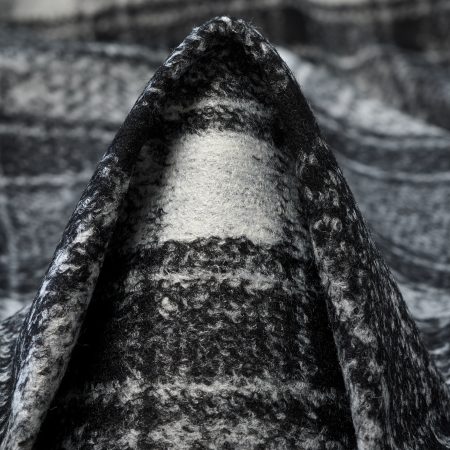 Jersey, Wool Blend, Check, Vaporous Gray&Raven Black