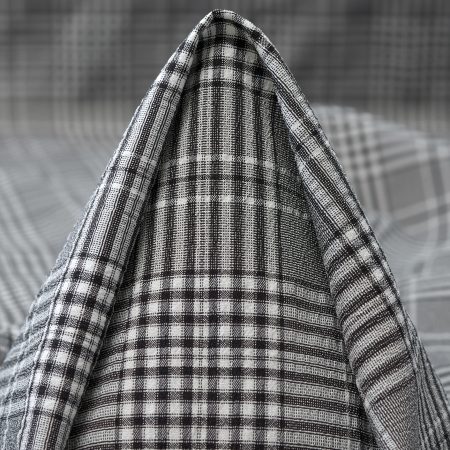 Crêpe, Check, Jet Black&Snow White