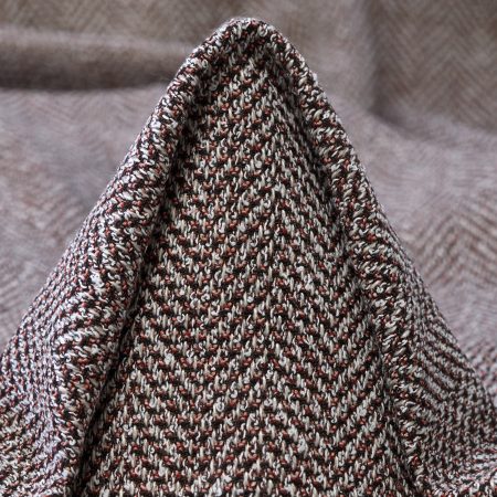 Herringbone, Bouclé, Wool, Mahogany&Snow White