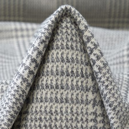 Jersey, Viscose Blend, Check, Ghost Gray&Vanilla Ice