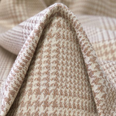 Jersey, Viscose Blend, Check, Sesame&Vanilla Ice