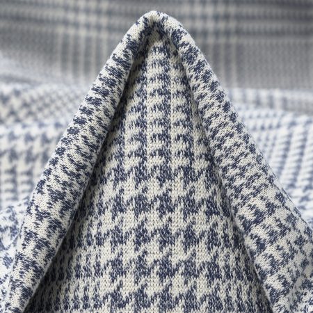 Jersey, Viscose Blend, Check, Colony Blue&Vanilla Ice