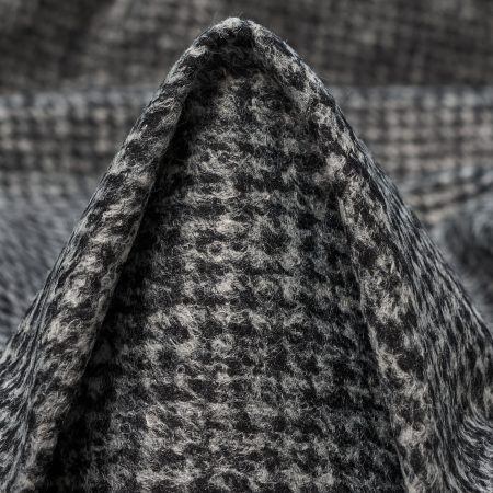 Jersey, Boiled Wool, Brushed, Black Ink&Vaporous Gray