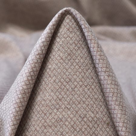 Jersey, Cotton, Micro Design, Marshmallow&Light Taupe
