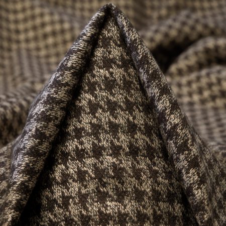 Jersey, Viscose Blend, Houndstooth, Cornstalk&Deep Mahogany