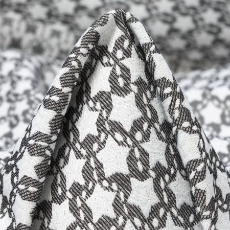 Jacquard, Cotton Blend, Elastic, Gunmetal