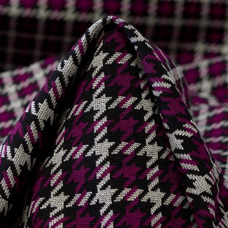 Jersey, Jacquard, Viscose, Raven Black&Dahlia Mauve